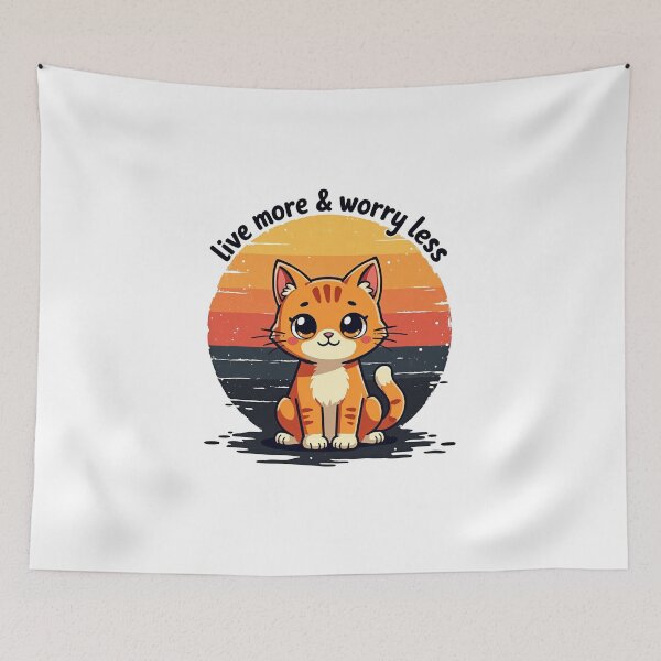 Item preview, live more worry less ginger cute cat  designed and sold by bukajart.