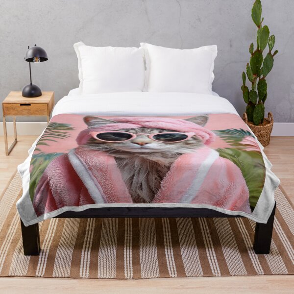 Item preview, Cool Cat in Sunglasses and Robe | Fun Tropical Wall Art designed and sold by Terradesignsbyk.