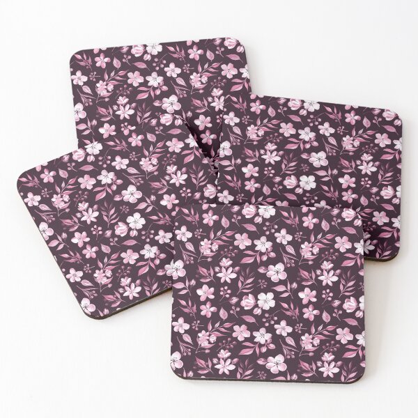 Item preview, Fruit Flowers Blossom and Tiny Berries on dark background designed and sold by Flowersforbear.