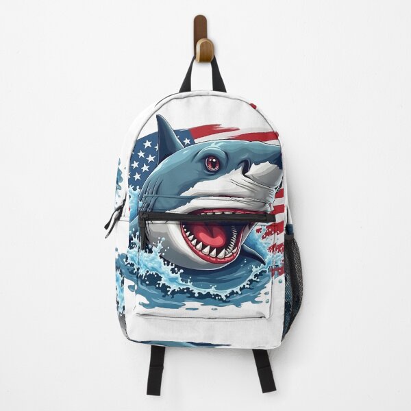 Item preview, Fierce Shark Art with American Flag USA Style designed and sold by Casanova7000.