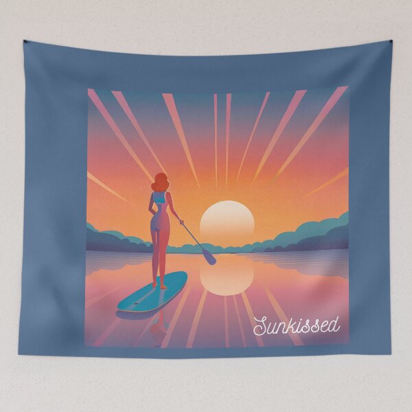 Item preview, Sunkissed Calm Waters Sunset Lake Paddle Board Girl designed and sold by RTeeSTS.