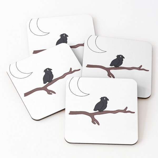 Item preview, Raven Resting on a Branch Near the Moon  designed and sold by atlasclarie.