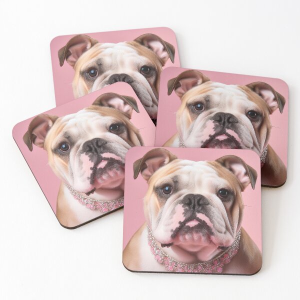 Item preview, Elegant Bulldog in Pink Jewelry | Chic Dog Wall Art designed and sold by Terradesignsbyk.