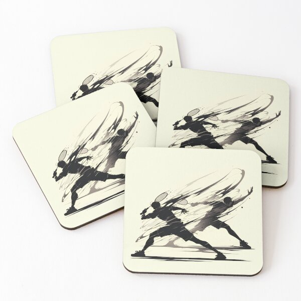 Item preview, Dynamic Badminton Match Silhouette Art designed and sold by Windy-market.