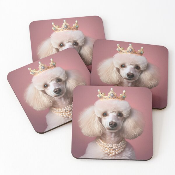 Item preview, Elegant Poodle with Crown and Pearls – Royal Dog Portrait designed and sold by Terradesignsbyk.