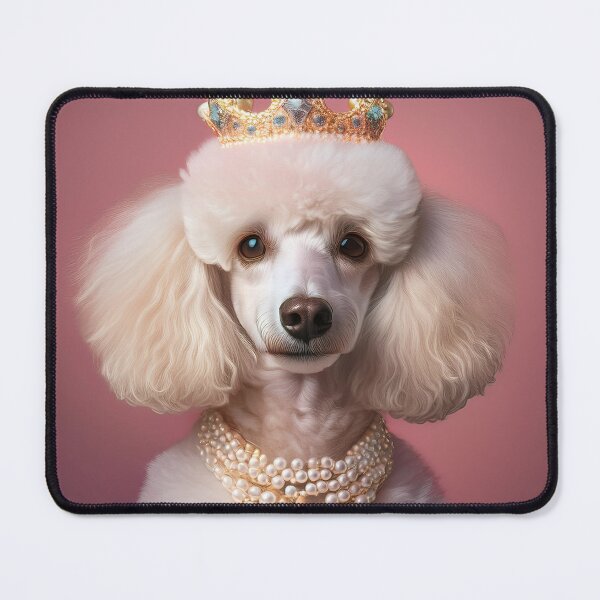 Item preview, Elegant Poodle with Crown and Pearls – Royal Dog Portrait designed and sold by Terradesignsbyk.