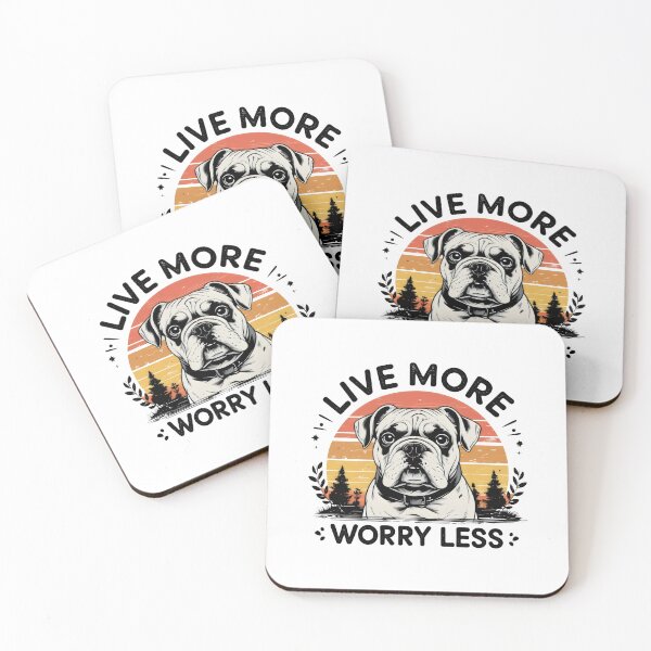 Item preview, Live More Worry Less Vintage French Bulldog  designed and sold by bukajart.