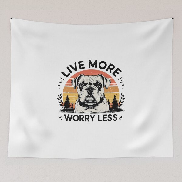Item preview, Live More Worry Less Vintage French Bulldog  designed and sold by bukajart.