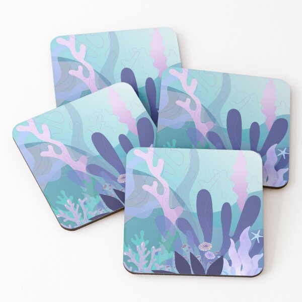 Item preview, Colorful Blue and Purple Sea Plants designed and sold by Fiboarty.