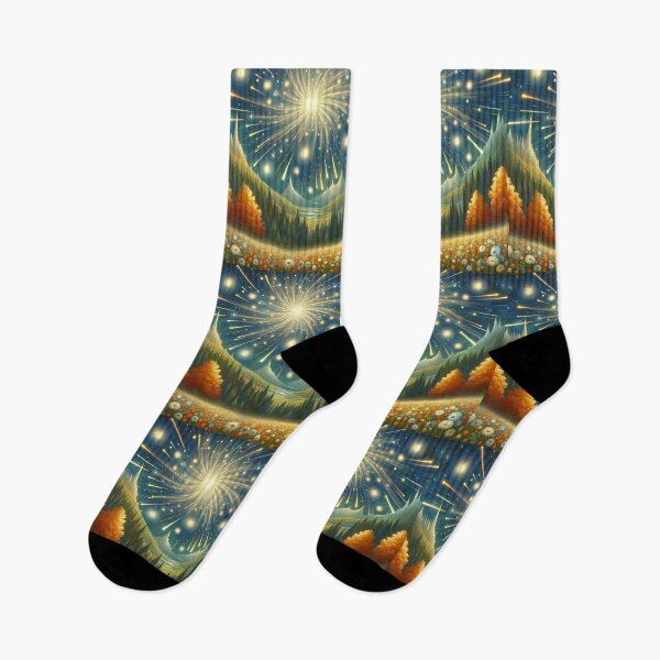 Item preview, Stars and comets - luminous spiral in the sky fantasy landscape by heidiannemorris designed and sold by FOLK ART FUSION by heidiannemorris.
