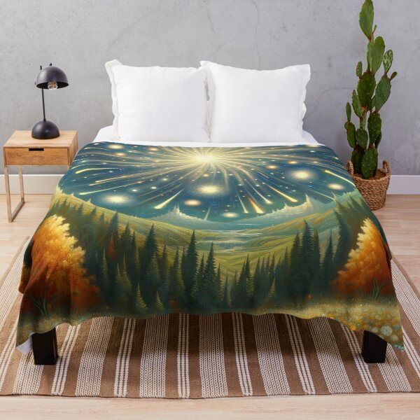 Item preview, Stars and comets - luminous spiral in the sky fantasy landscape by heidiannemorris designed and sold by FOLK ART FUSION by heidiannemorris.