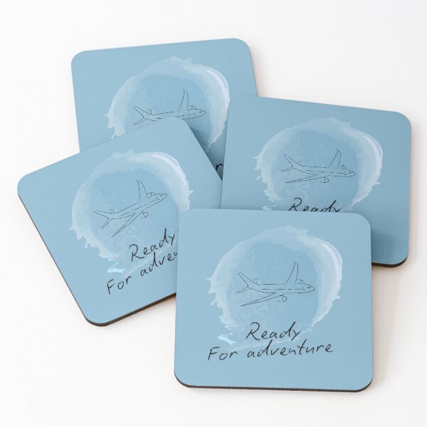 Item preview, ready for adventure - minimalist airplane and clouds on blue designed and sold by Ayagamea.