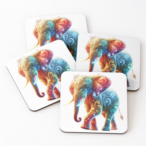 Item preview, Glowing Colorful Elephant designed and sold by GloriousArtSKD.