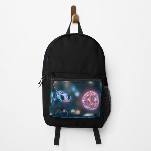 Item preview, Adorable Robot Curiously Examining a Glowing Orb of Connectivity designed and sold by Soul-Sparks.