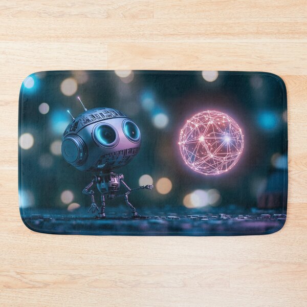 Item preview, Adorable Robot Curiously Examining a Glowing Orb of Connectivity designed and sold by Soul-Sparks.