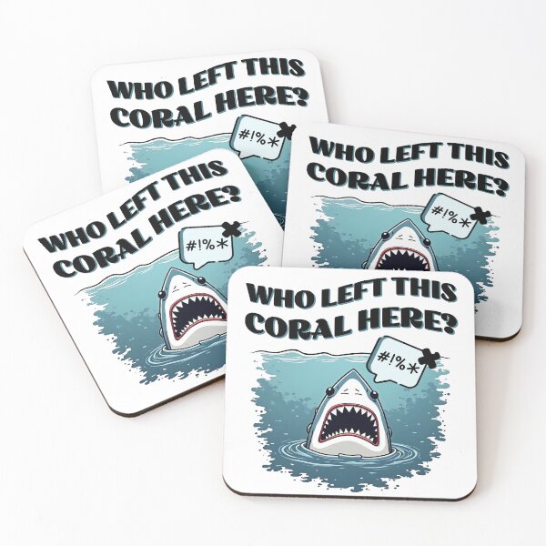 Item preview, Who Left This Coral Here? – Funny Shark Cartoon designed and sold by artivibestudio.