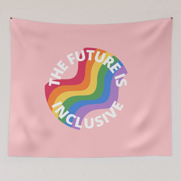 Item preview, The Future Is Inclusive Pride Rainbow Pink and White designed and sold by Wanderior.