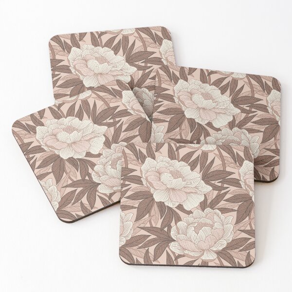 Item preview, Dreamy Creamy Peony Print in Warm Monochrome Neutrals designed and sold by micklyn.