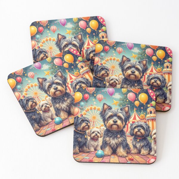 Item preview, A whimsical 3D pattern background featuring Havanese dogs in a carnival setting,surrounded by colorful rides and balloons,perfect for playful pet-themed merchandise. designed and sold by AlwaysHome.