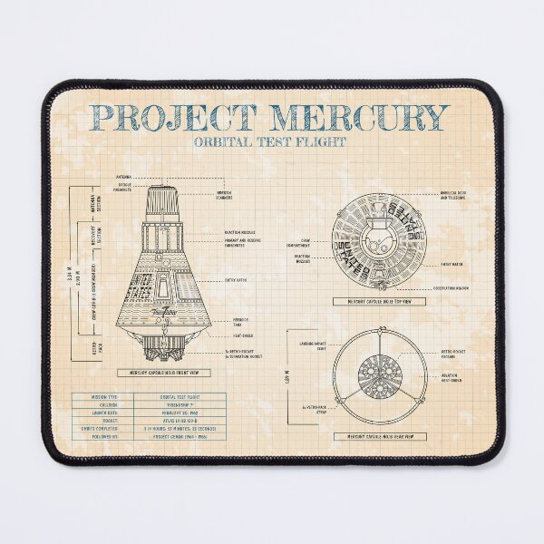 Artikelvorschau, Mercury - Atlas: First American Orbital Spaceflight (Old Blue Grid)  - Vertical entworfen und verkauft von BGALAXY.