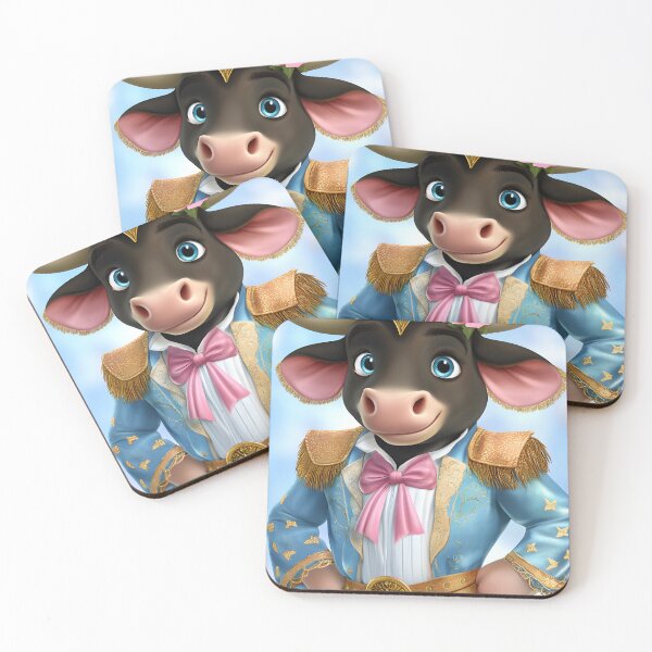 Item preview, Charming bull character in elegant, colorful attire designed and sold by Artessie.