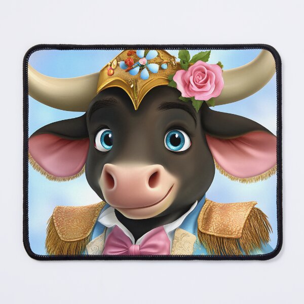 Item preview, Charming bull character in elegant, colorful attire designed and sold by Artessie.
