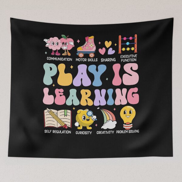 Item preview, Play Is Learning Kindergarten Teacher Appreciation Groovy designed and sold by Dream-Art-Wear.