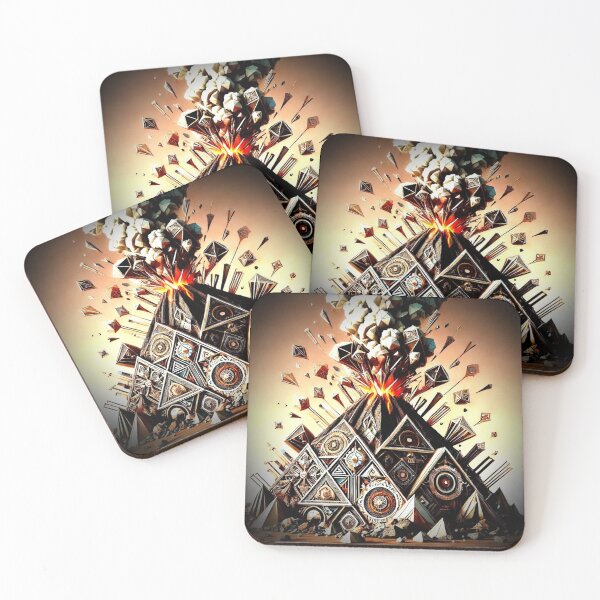 Item preview, Geometric Volcano – Fiery Eruption designed and sold by Dogandesighn.