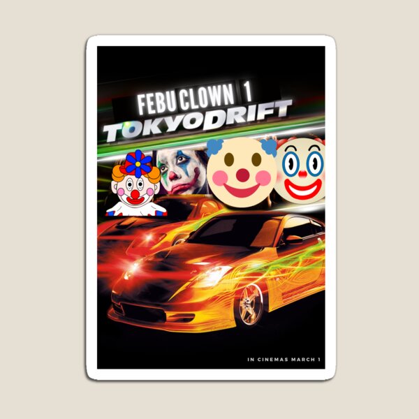 Item preview, Febuwhump 2022: pegatina de parodia de Tokyo Drift de Febuclown 1 designed and sold by tempestaurora.