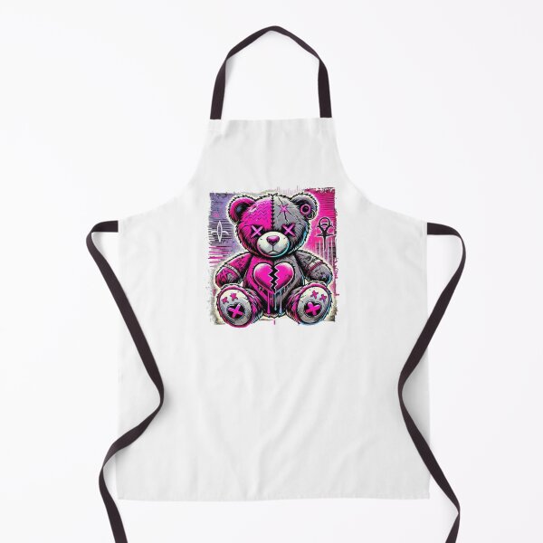 Item preview, Grunge Pink Heartbroken Teddy Bear - Bold Gothic Artwork designed and sold by GemBob Creations.