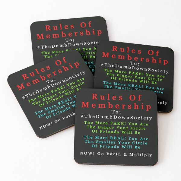 Item preview, Rules Of Membership To The Dumb Down Society designed and sold by AlienAlmanac.