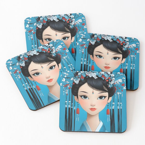 Item preview, Elegant woman in traditional attire with floral hairpiece designed and sold by Artessie.