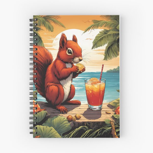 Item preview, Ardilla roja en una playa tropical bebiendo un cóctel designed and sold by Colin Bentham.