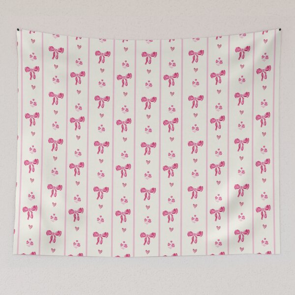 Item preview, Pink Bow Vertical Stripe - preppy coquette aesthetic designed and sold by aneladesigns.