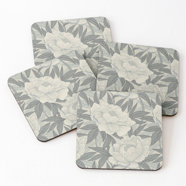 Item preview, Neutral Warm Grey and Cream Dreamy Peony Linework Floral designed and sold by micklyn.