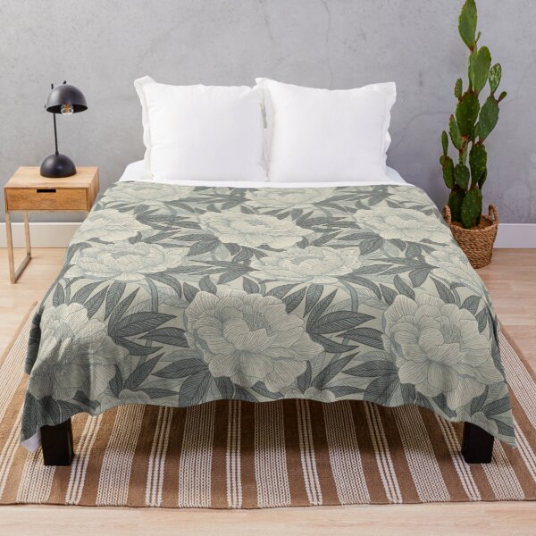 Item preview, Neutral Warm Grey and Cream Dreamy Peony Linework Floral designed and sold by micklyn.