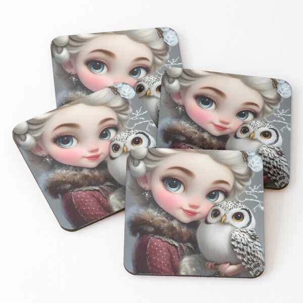 Item preview, Charming girl with an owl in vintage attire portrait designed and sold by Artessie.