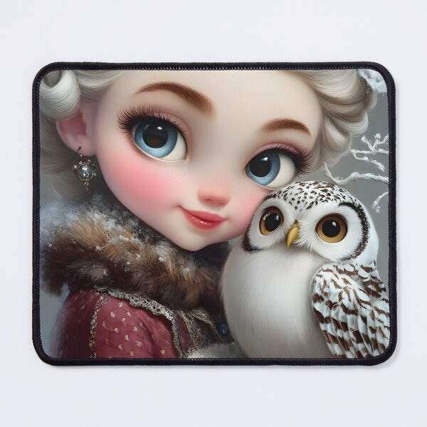 Item preview, Charming girl with an owl in vintage attire portrait designed and sold by Artessie.