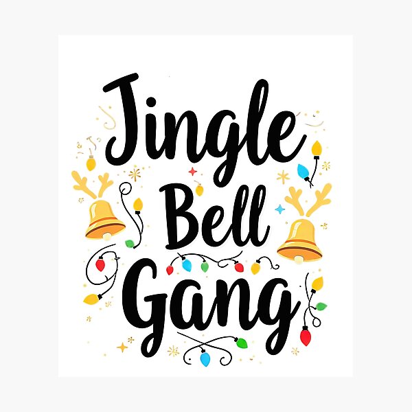 Item preview, Jingle Bell Gang: Teaming Up for Christmas Tasks with Lights and Bells - Family Friendly - Christmas Lovers - For T-Shirt, Hoodie And More - Yellow, Blue, Green, Red, Black designed and sold by MUGpro.