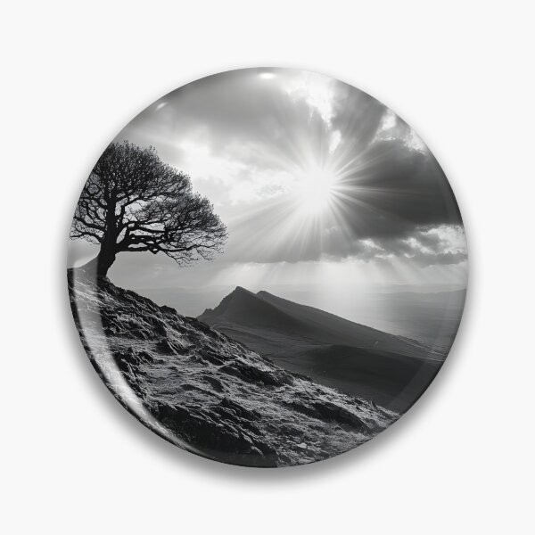 Item preview, Lone Tree on Dramatic Hillside Under Radiant Sunburst designed and sold by Artessie.