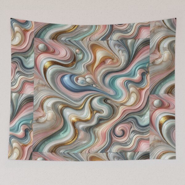 Item preview, Swirling, colorful marble textures with a blend of pastel and metallic tones. designed and sold by MZCREATIONS144.