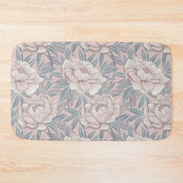 Item preview, Pale Pink Peony Floral With Soft Grey Blue and Blush designed and sold by micklyn.