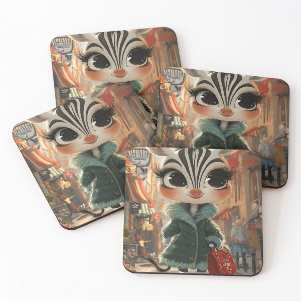 Item preview, Charming zebra in colorful autumn cityscape setting designed and sold by Artessie.