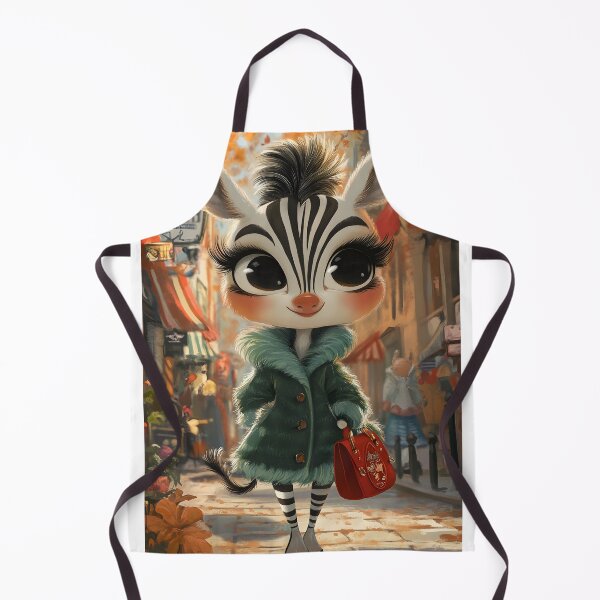 Item preview, Charming zebra in colorful autumn cityscape setting designed and sold by Artessie.