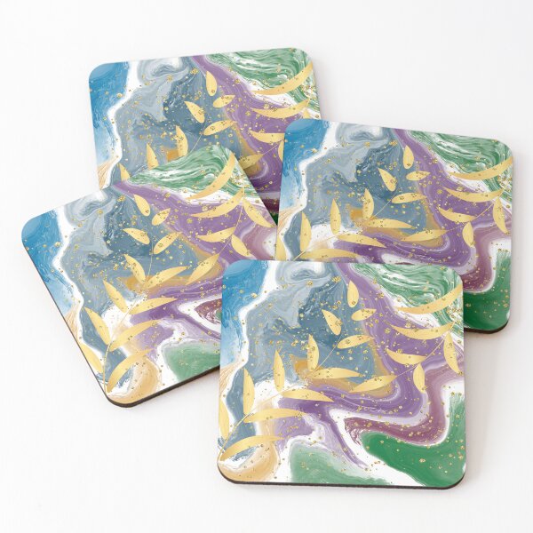 Item preview,  "Abstract Art with Golden Leaves" designed and sold by Graphollio-shop.