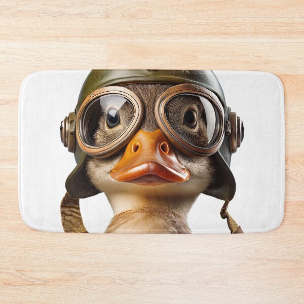 Item preview, Daring Duck with Helmet Wall Art – Unique and Playful Decor designed and sold by Terradesignsbyk.