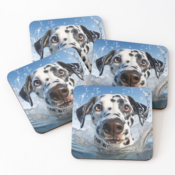 Item preview, Playful Dalmatian in Water Splash – Energetic Dog Art designed and sold by Terradesignsbyk.