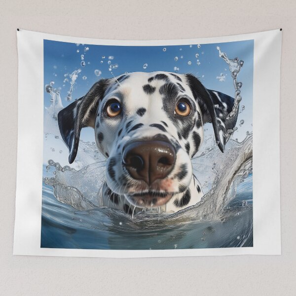 Item preview, Playful Dalmatian in Water Splash – Energetic Dog Art designed and sold by Terradesignsbyk.