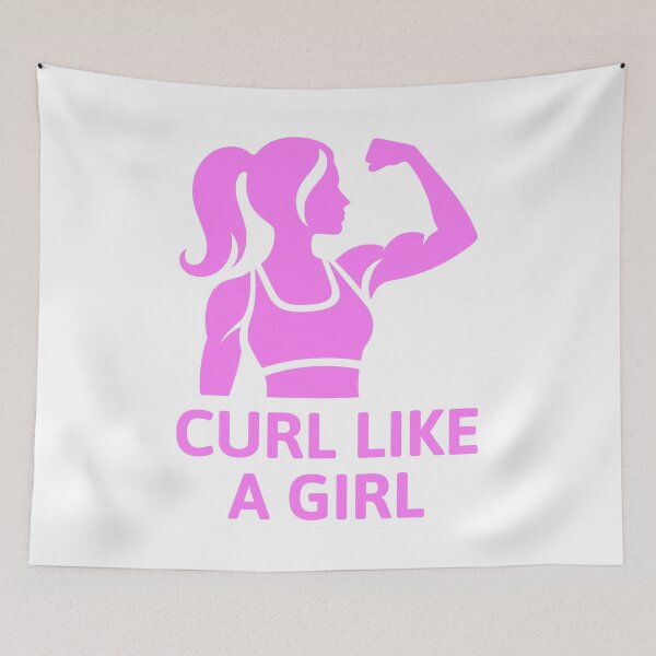 Item preview, Curl Like A Girl! Pink Gym Girl designed and sold by PMCreative.