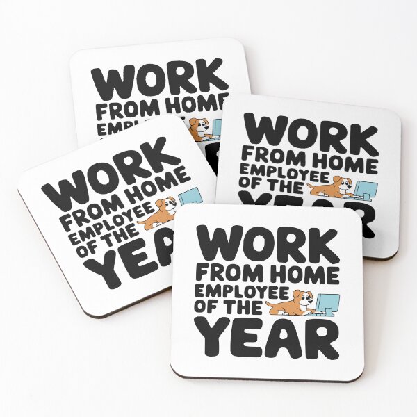 Item preview, Work From Home Employee Of The Year Dog Cartoon designed and sold by PMCreative.